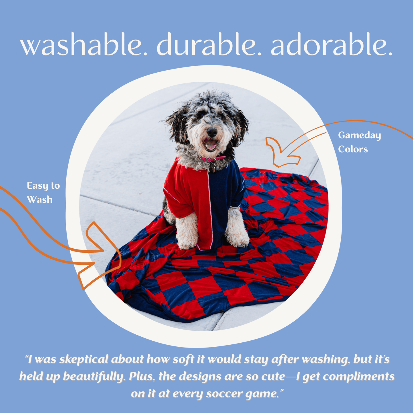 Red & Navy Adult Swaddle Blanket