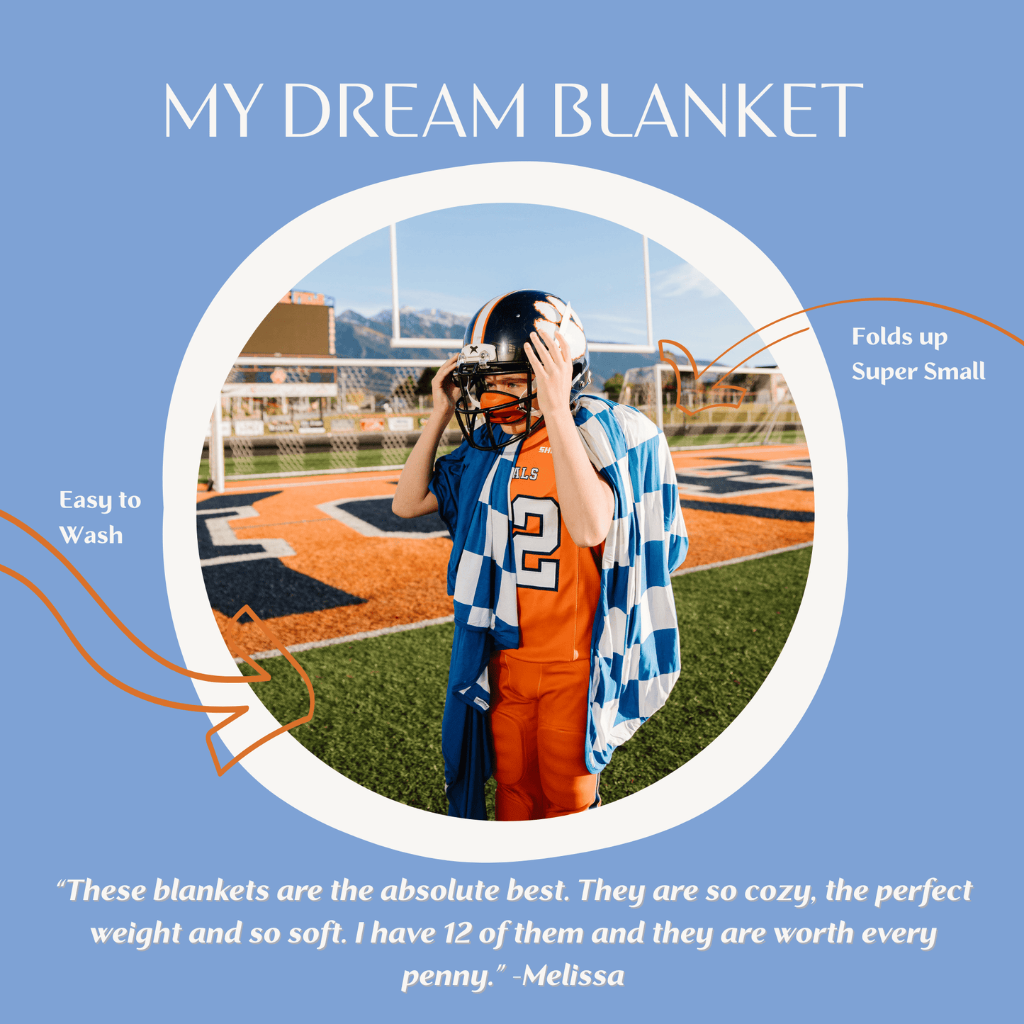 Blue & White Adult Swaddle Blanket