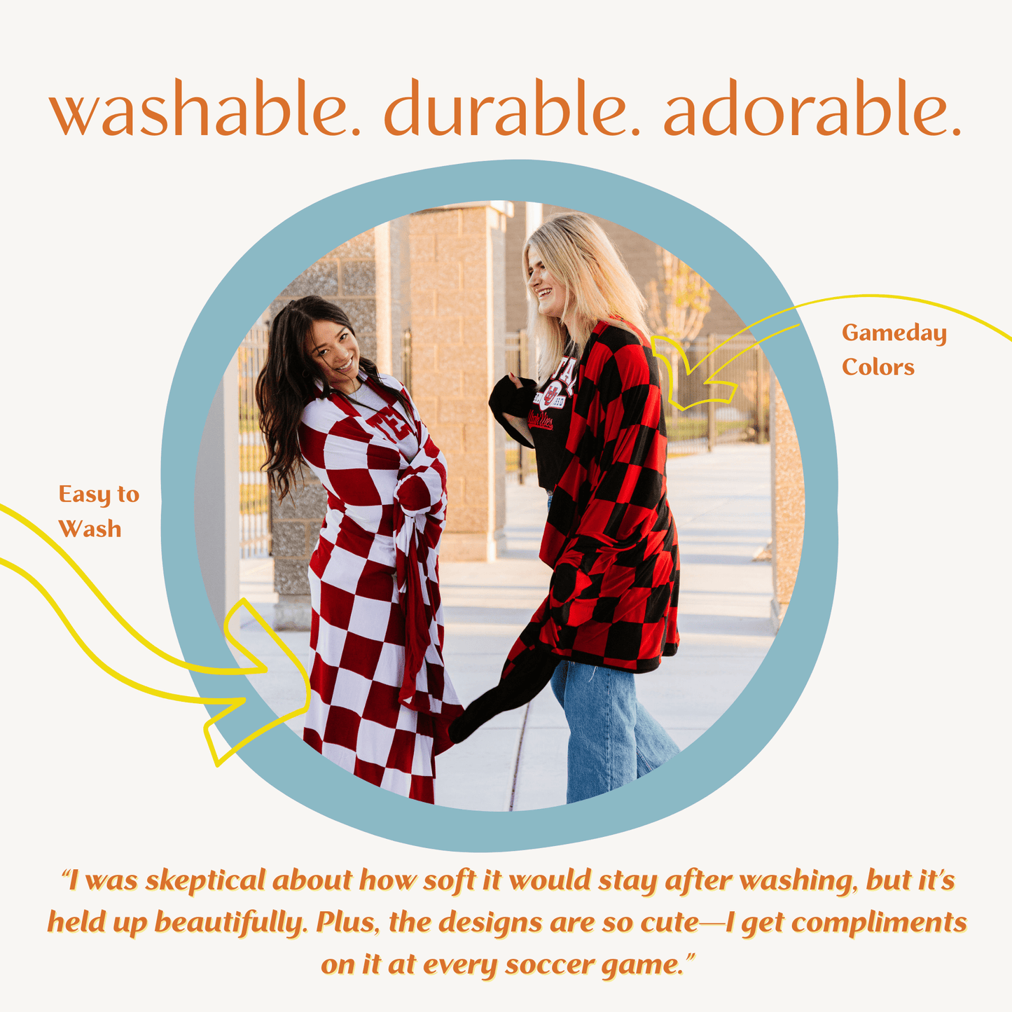 Red & White Adult Swaddle Blanket