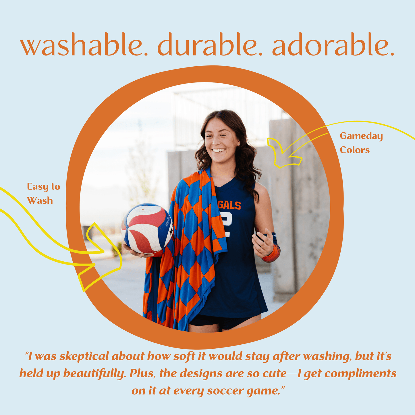 Blue & Orange Adult Swaddle Blanket