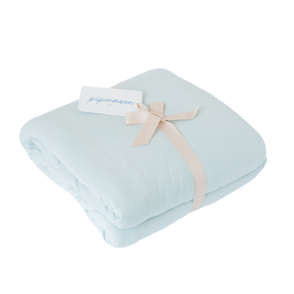 Sea glass blue adult swaddle blanket, double sided, two toned for ultimate blanket hugs.