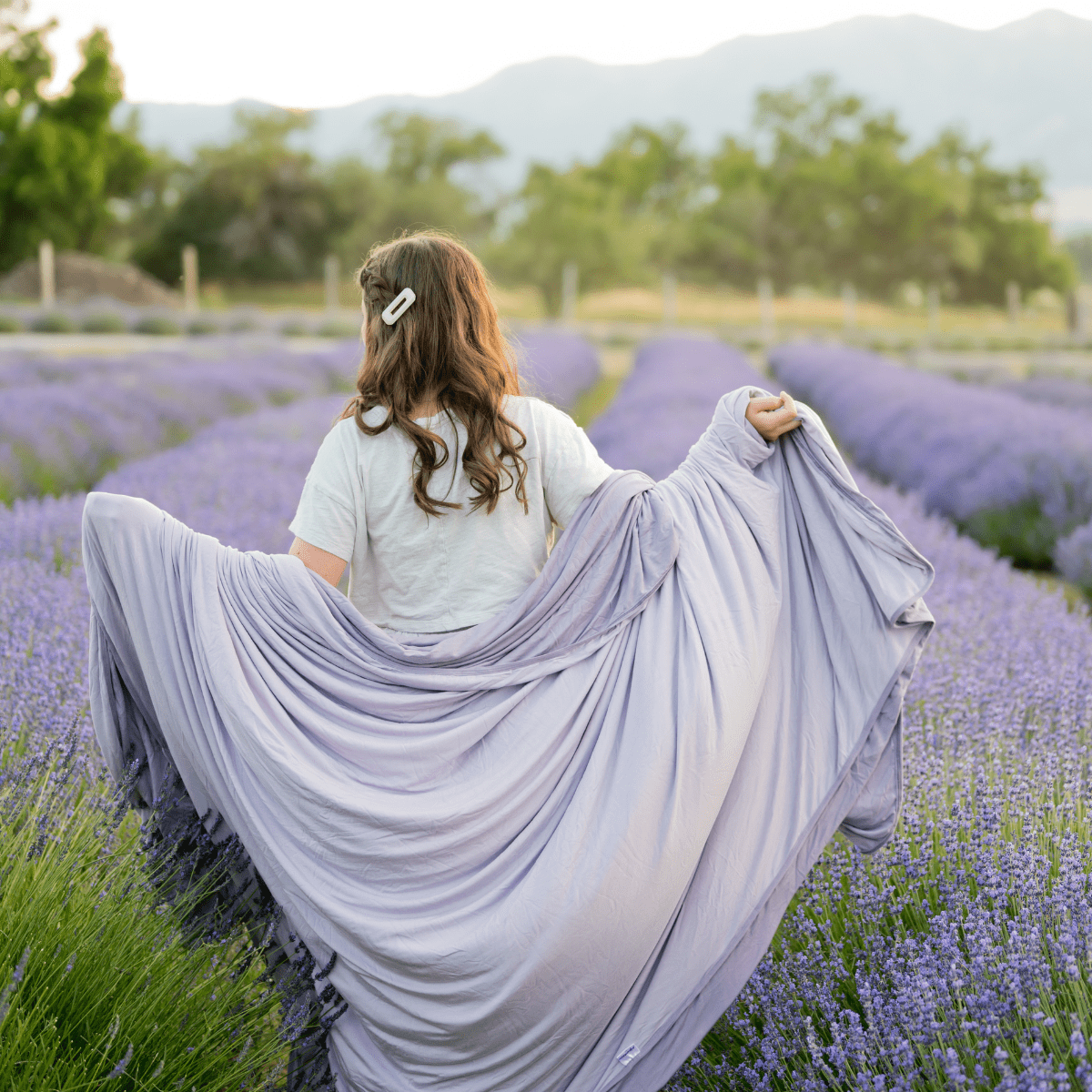 Butter soft goodness lavender haze hug blanket.