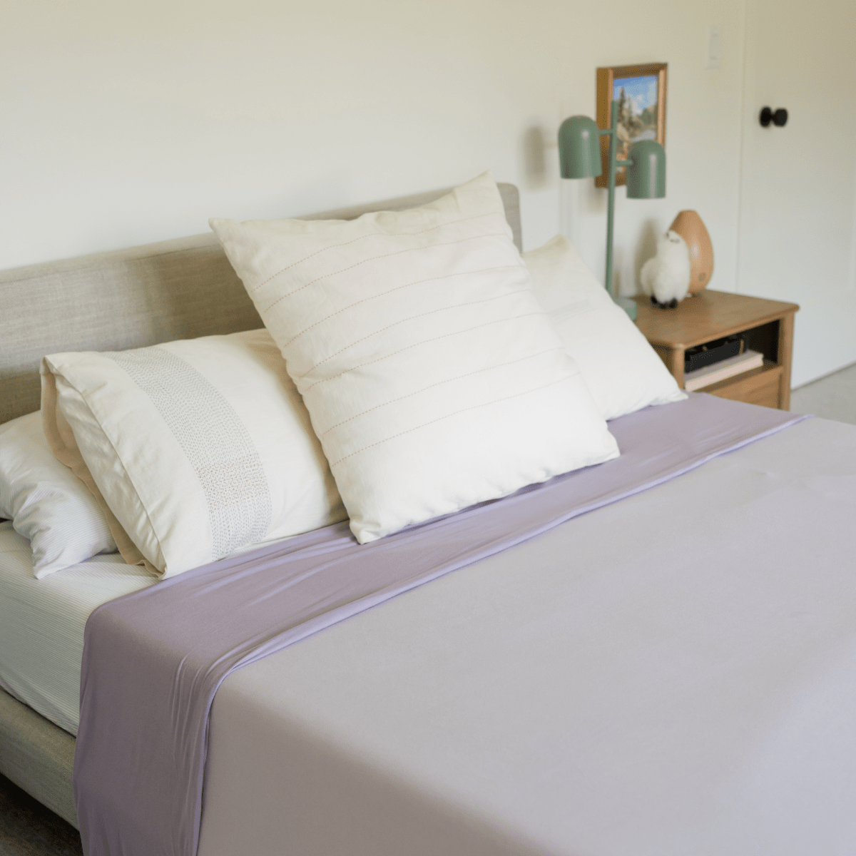 Cooling bed blanket for hot sleepers.