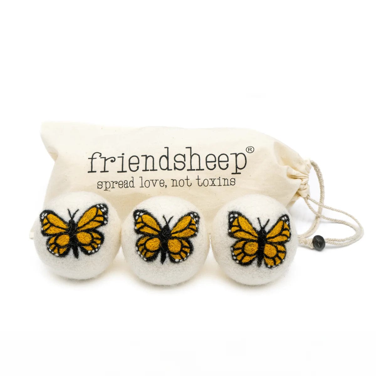 Friendsheep- Monarch Butterfly Trio Eco Dryer Balls - Set of 3