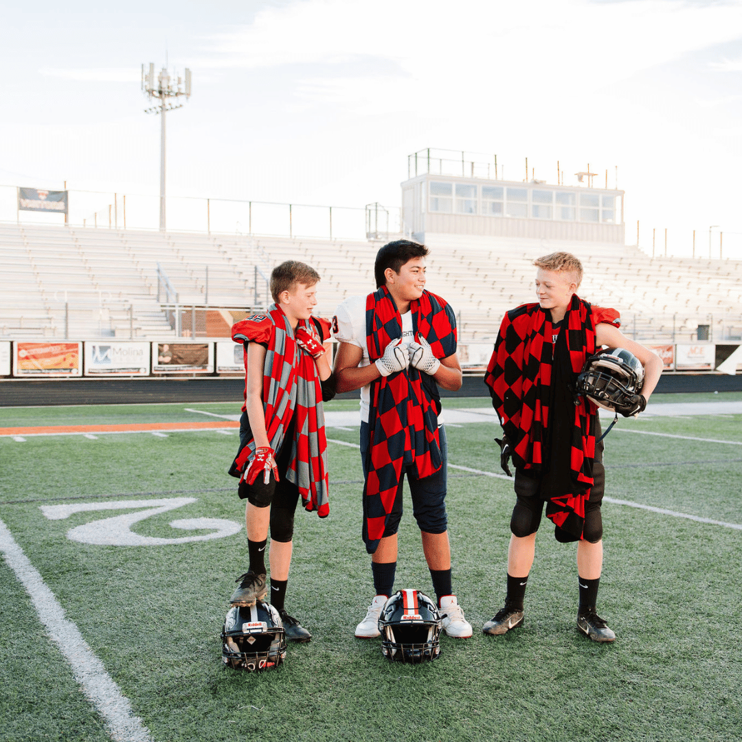 Buccaneers gameday blanket for tailgating and watch parties, snuggle up, cozy warm blanket, light weight, stadium approved.
