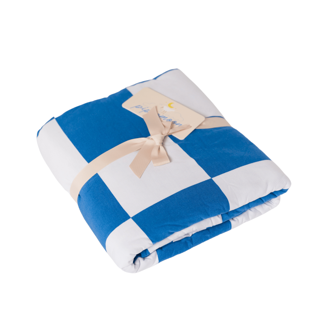 Blue and white checkered blanket for sports fans (University of Kentucky anyone?)