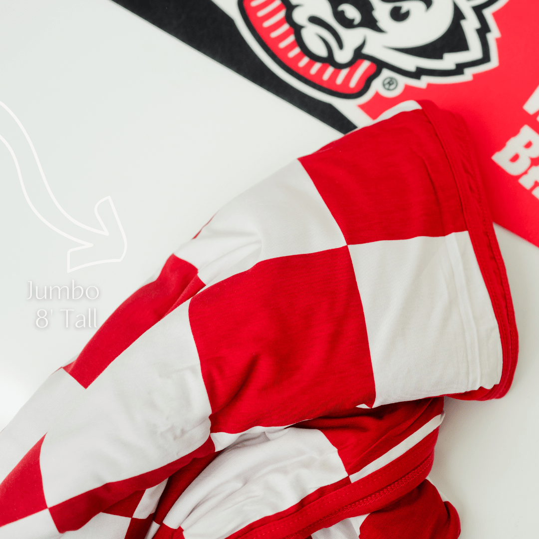 Red & White Adult Swaddle Blanket