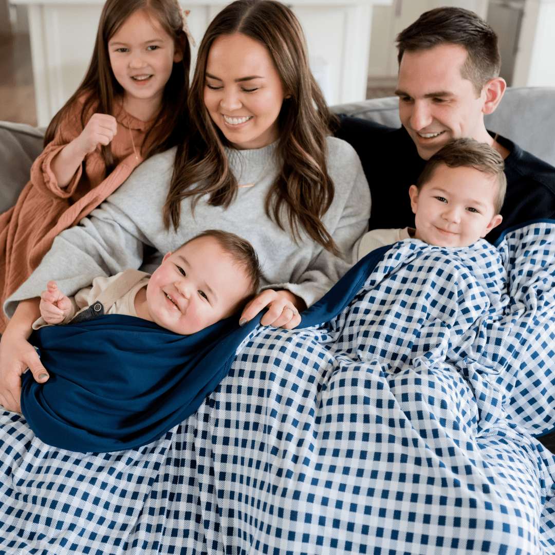 Gingham Adult Swaddle Blanket