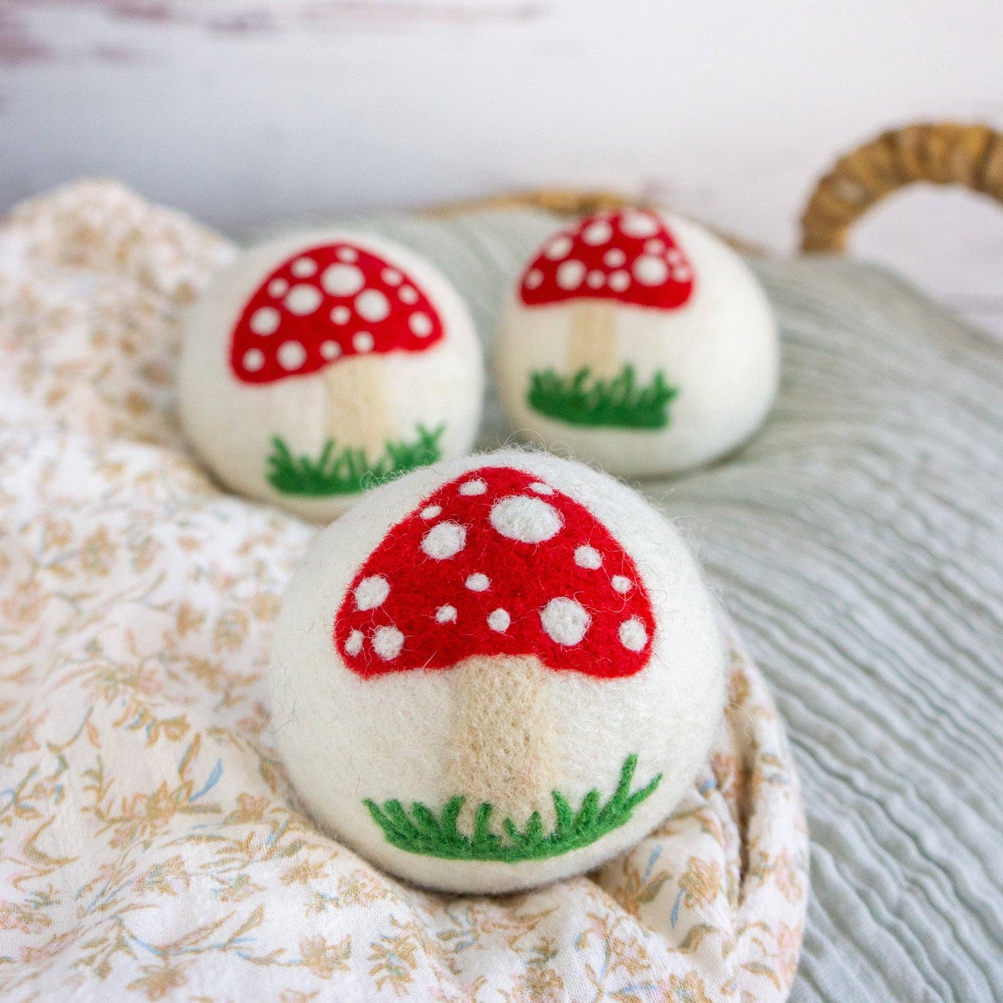 White Mushroom Trio: With Bag