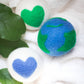 Love Your Mama Eco Wool Dryer Balls - (Earth, Hearts): With Bag