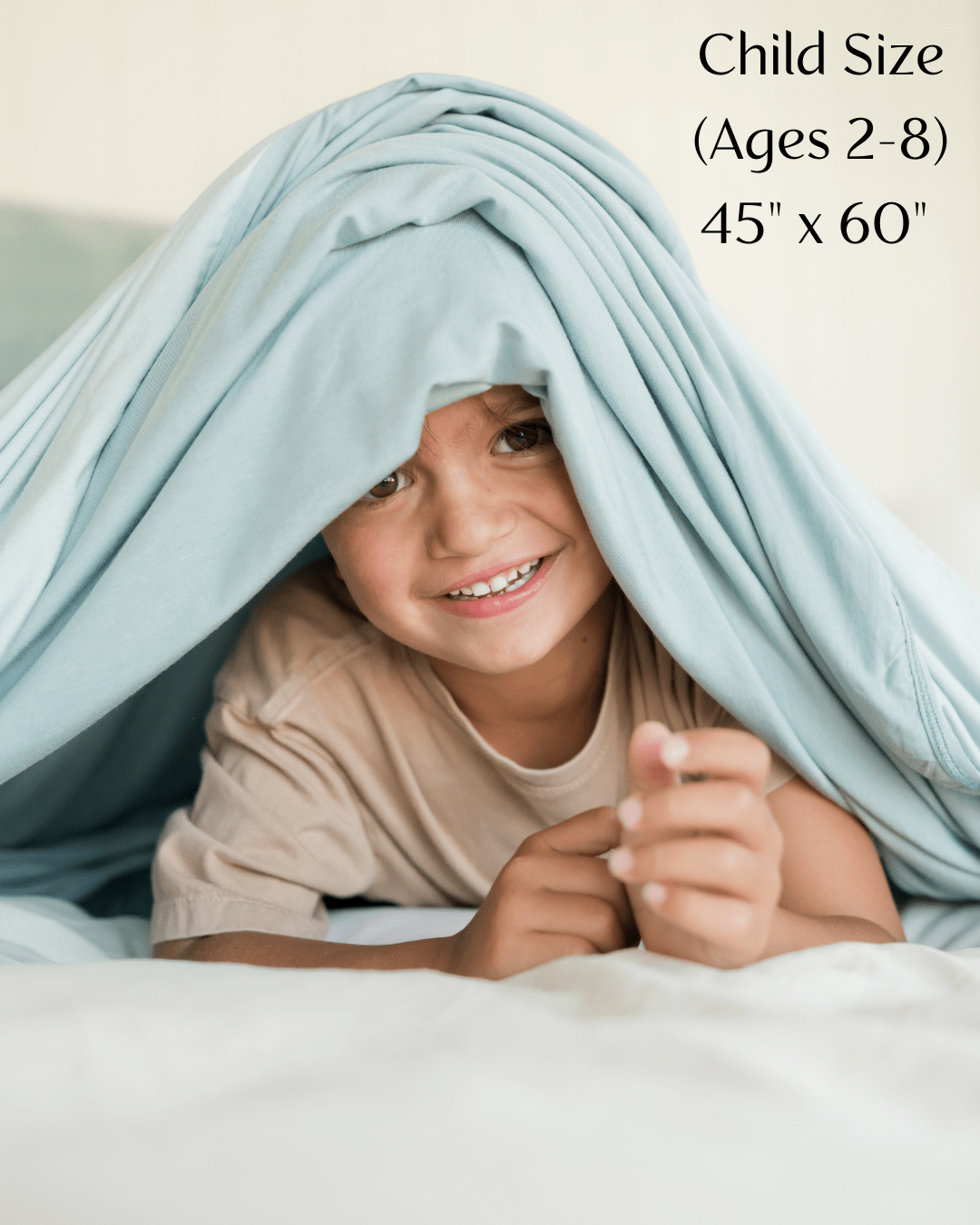 Child size swaddle blanket is recommended for ages 2 to 8 years old. 