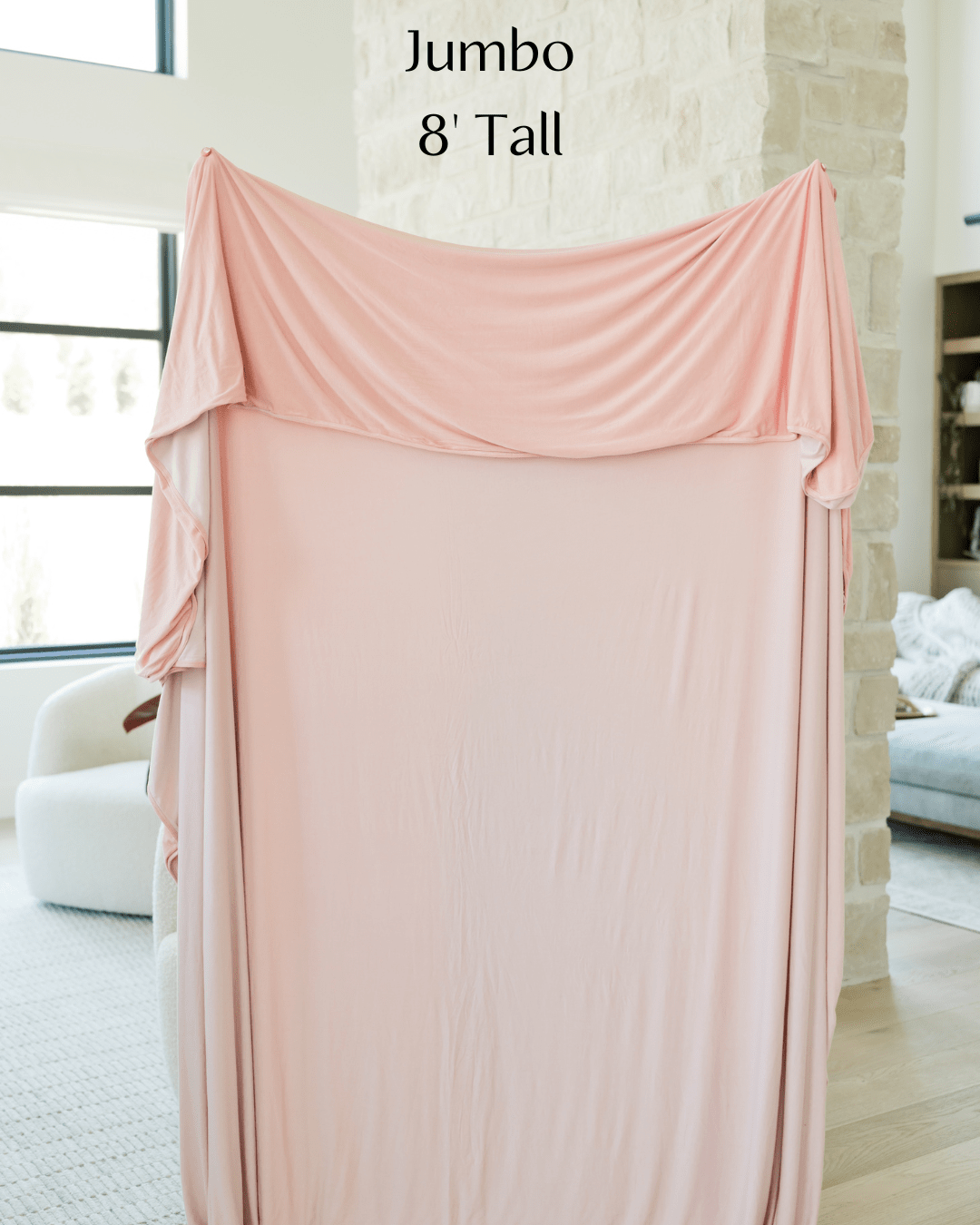 Jumbo size is 8 feet of double layered coziness making it perfect to cover the whole group!