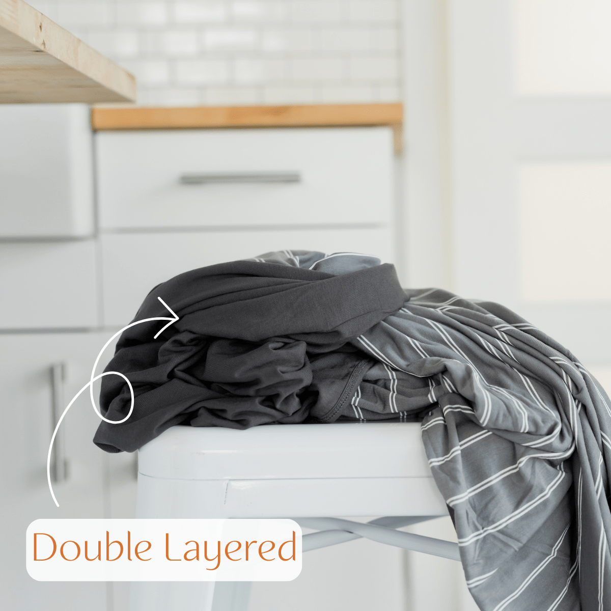 Two layers of fabric make our hug blankets extra cozy. 