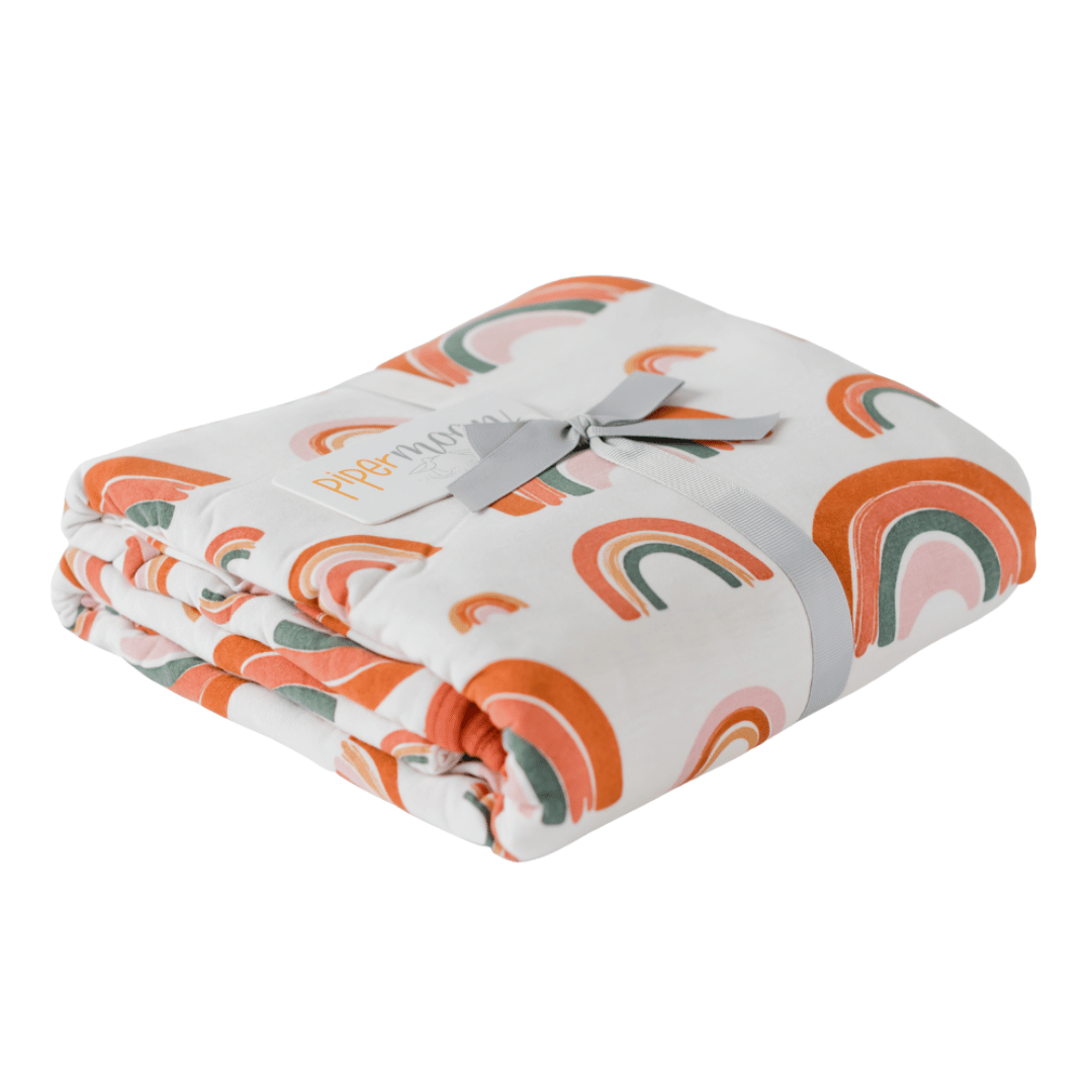 Super Soft Earthtone Rainbow Throw Blanket for Girls, Women, babies. Gifts for Rainbow Lovers, or Rainbow babies. 