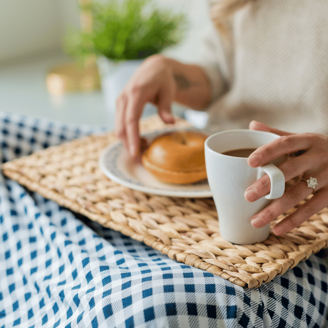 Make breakfast in bed even sweeter with a Pipermoon adult swaddle (hug) blanket. 