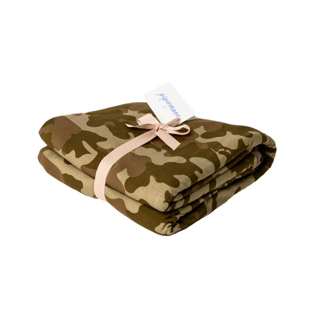 Camouflage blanket for outdoor lovers.