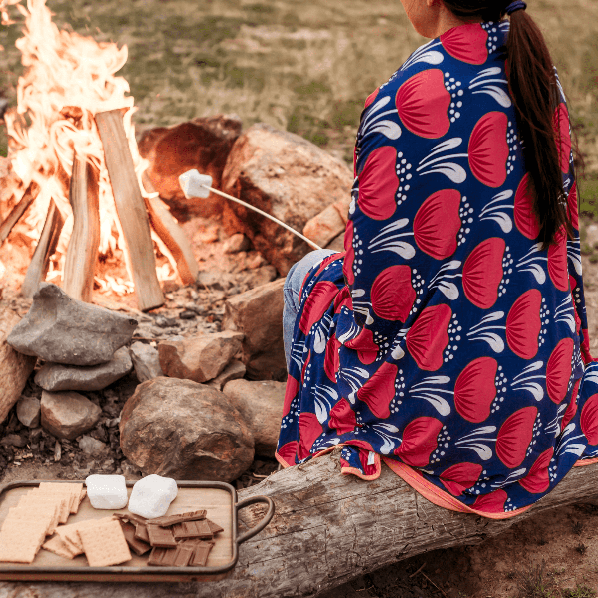 For the ultimate cuddles, wrap in a blanket hug from Pipermoon with this adorable Scandinavian poppy print adult swaddle blanket