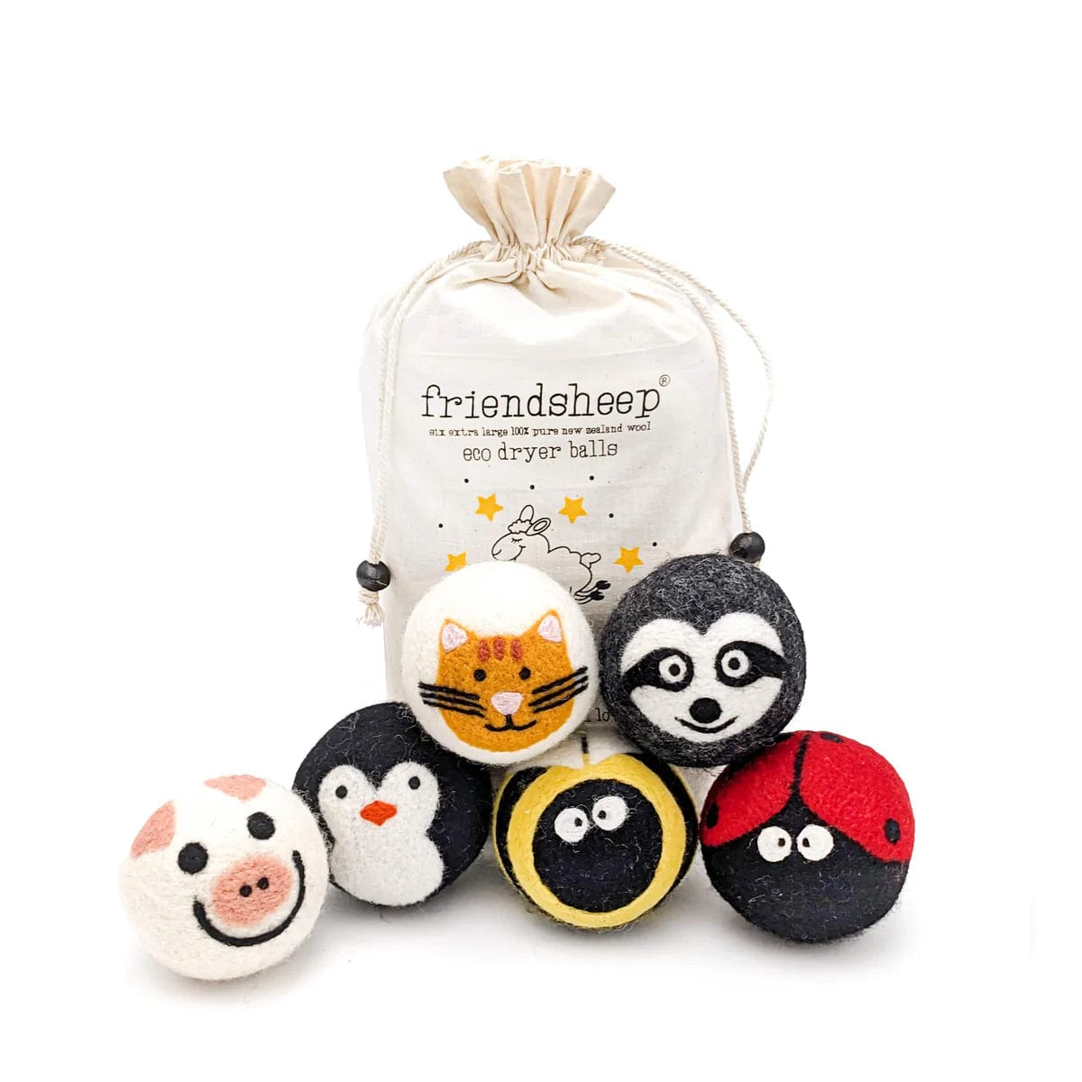 Friendsheep- Critter Camp Eco Dryer Balls - Set of 6