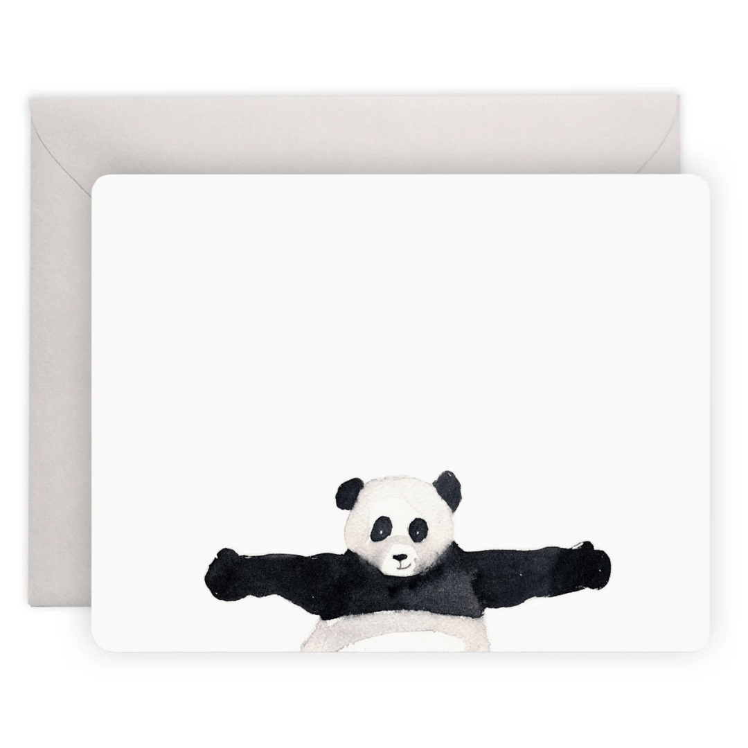 Card with a panda giving a hug. 