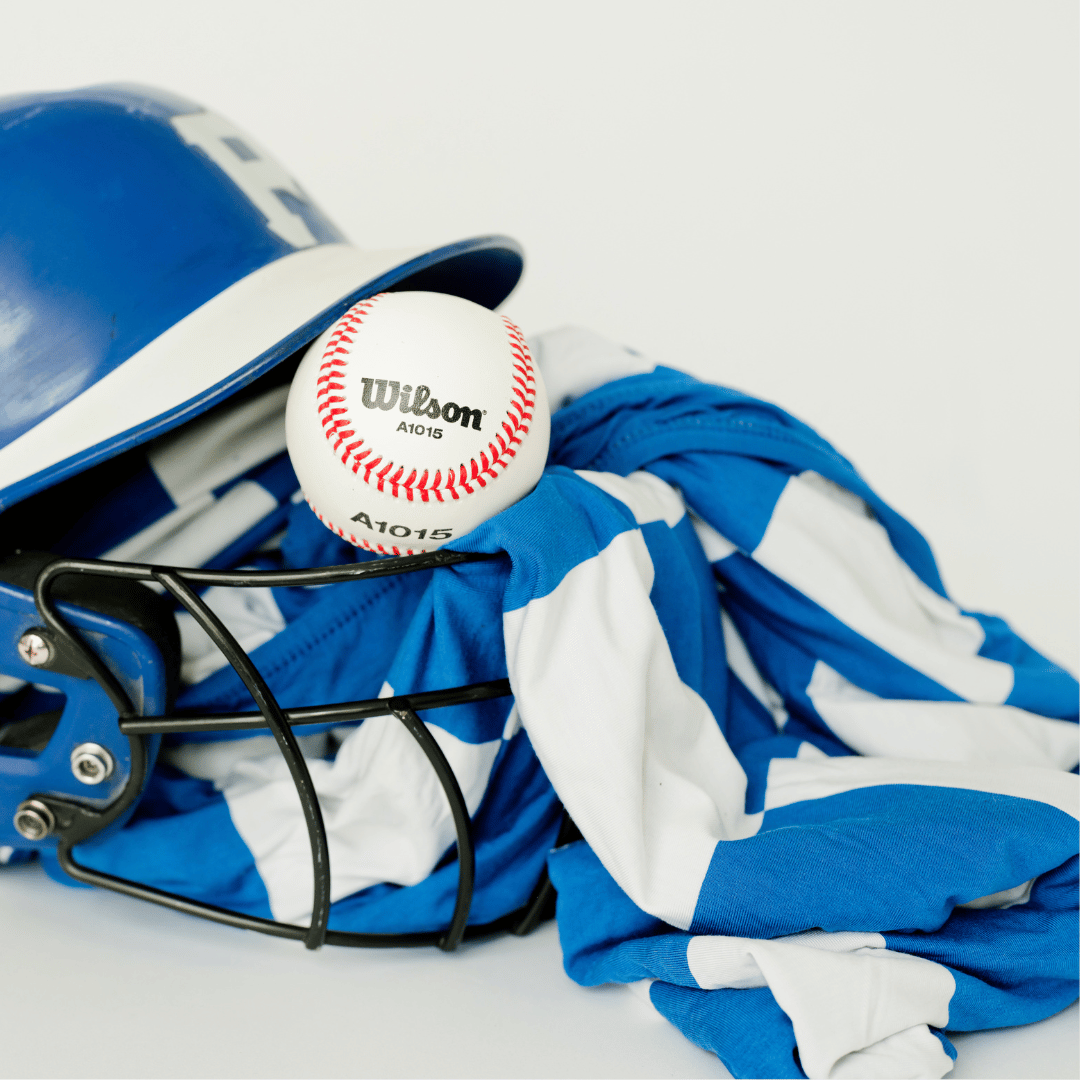 Sports game day throw for blue and white teams.