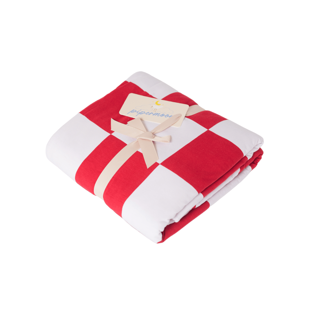 Travel ball red and white checkered blanket, watch party, University of Utah football blanket, dorm gift guide, dorm aesthetic.