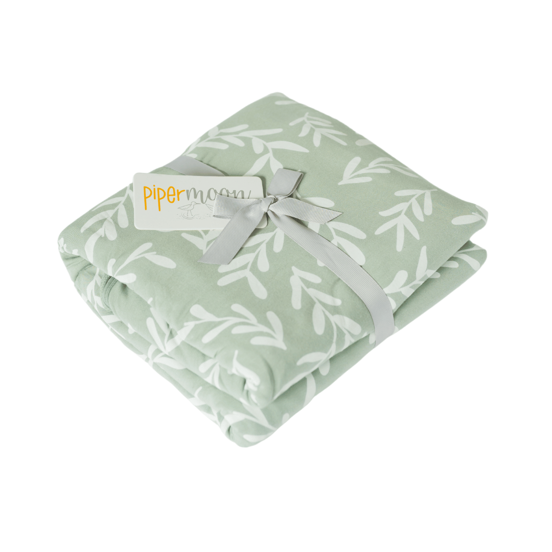 Little vine sage green adult blanket, end of bed throw, sofa blanket, couch throw, spring throw, color of the year throw.